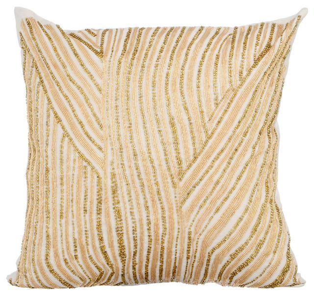 Gold Decorative Pillow Covers Silk Burning Gold Contemporary   Contemporary Pillowcases And Shams 