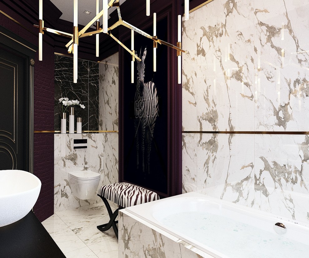 Ванная комната 1 этаж в частном домовладении в стиле арт-деко (г.Пятигорск)