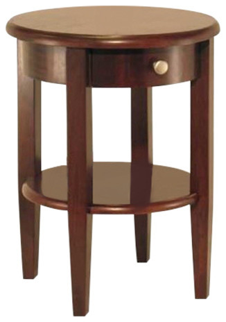 Winsome Wood Concord Round End Table With Drawer And Shelf Transitional Side Tables And End Tables By Gwg Outlet