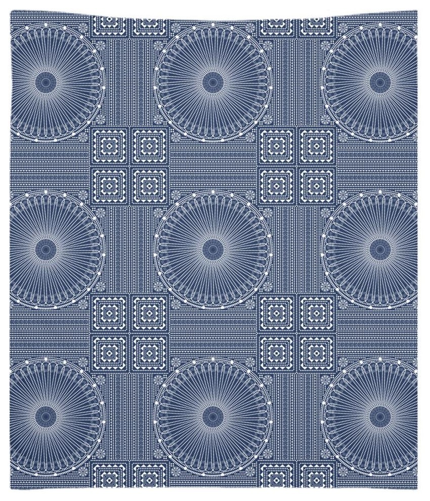 Gujarat Bandhani Blue Tapestry Contemporary Tapestries by Famenxt