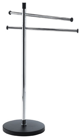 K2 42.12.01.254 Towel Stand in Polished Chrome / Wenge