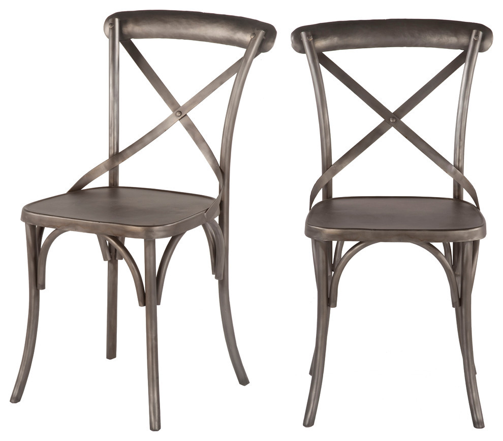 Anderson Reclaimed Iron Dining Chairs, Set of 2