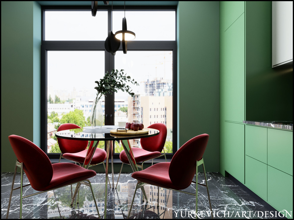 Дизайн яркой кухни