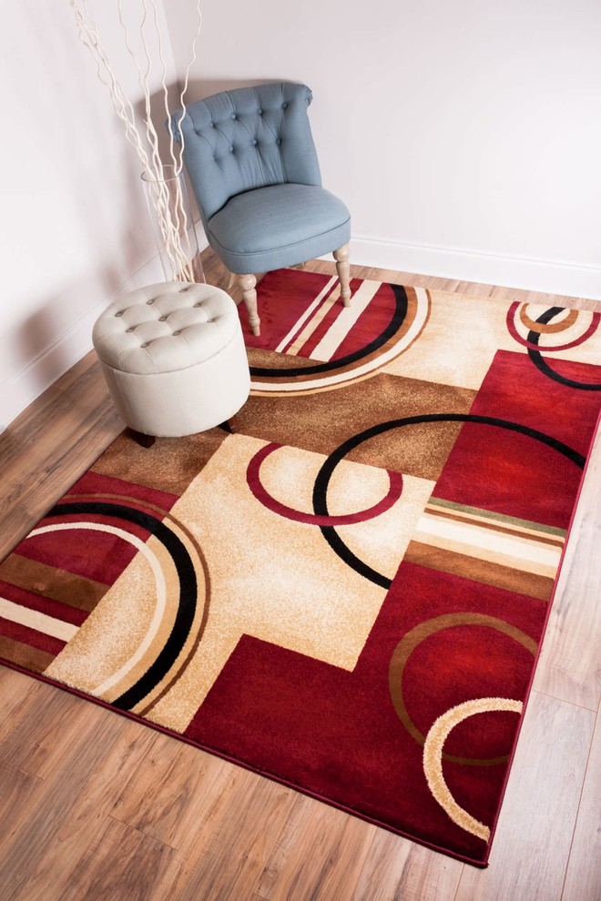 Well Woven Barclay Arcs & Shapes Rug, Red, 2'3"x3'11" Transitional