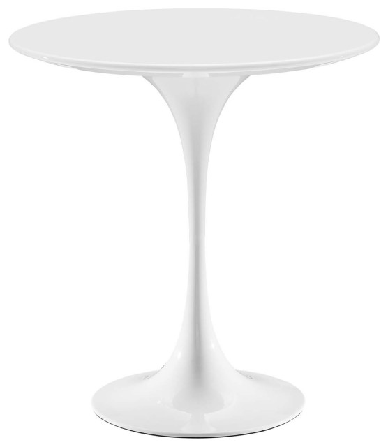 Sofa Side Table, Round, White, Wood, Metal, Modern, Lounge Cafe
