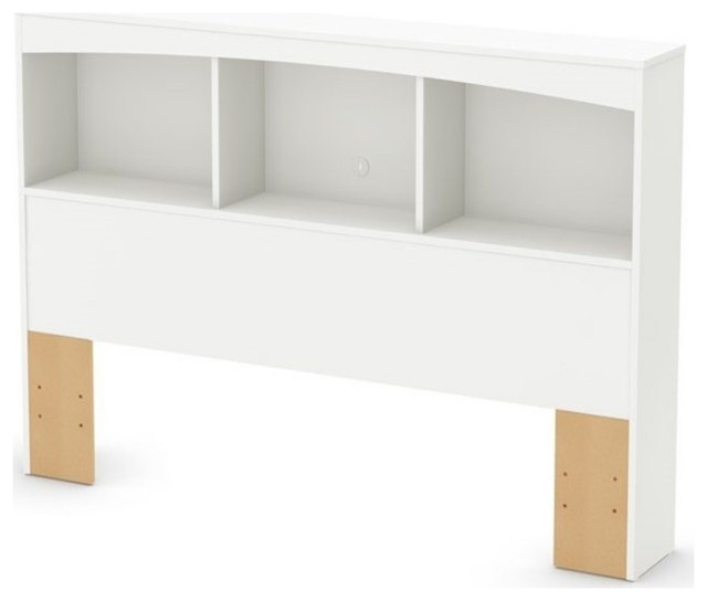 South Shore Maddox Full Bookcase Headboard in Pure Black, Full Size