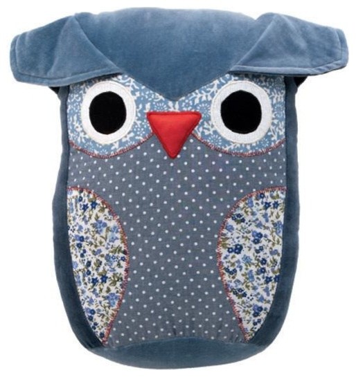 Stuffed Blue Owl Pillow