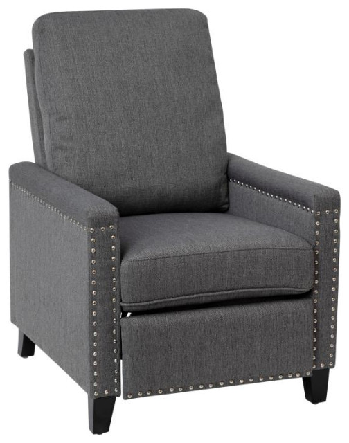 Carson Push Back Pillow Back Recliner w/Fabric Upholstery Accent Nail