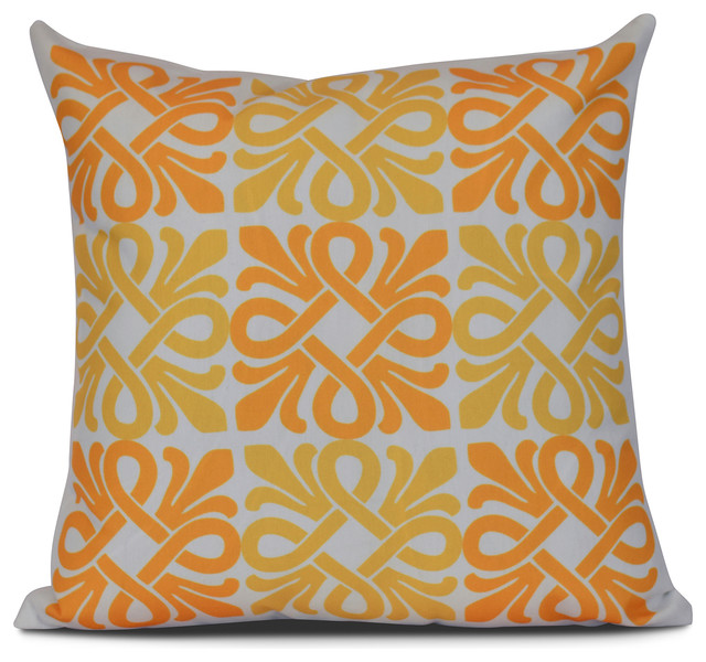 16x16", Tiki Square, Geometric Print Outdoor Pillow, Blue
