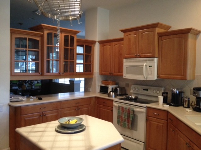 Lisa and Rick's Painted Kitchen Super White with Smoke Embers Island