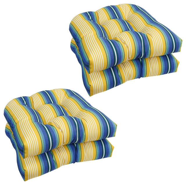 19" UShaped Dining Chair Cushions, Set of 4, Walden Summer