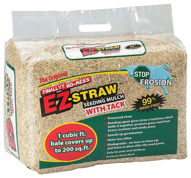 EZStraw Seeding Mulch with Tack, 11 lb Traditional Gardening