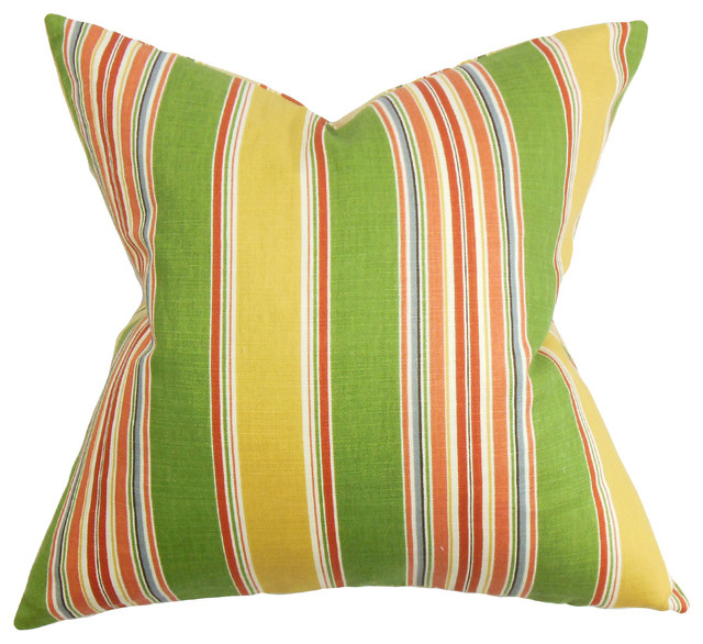The Pillow Collection Hollis Stripes Bedding Sham Green Queen//20 x 30