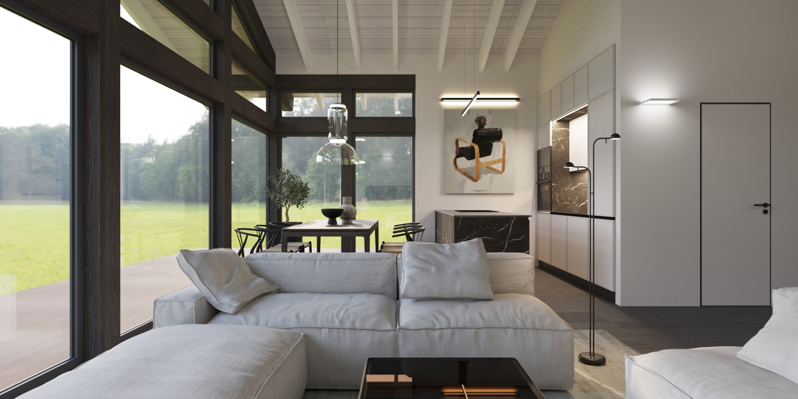 Дом-фахверк, юго-запад Подмосковья, 100 кв.м.