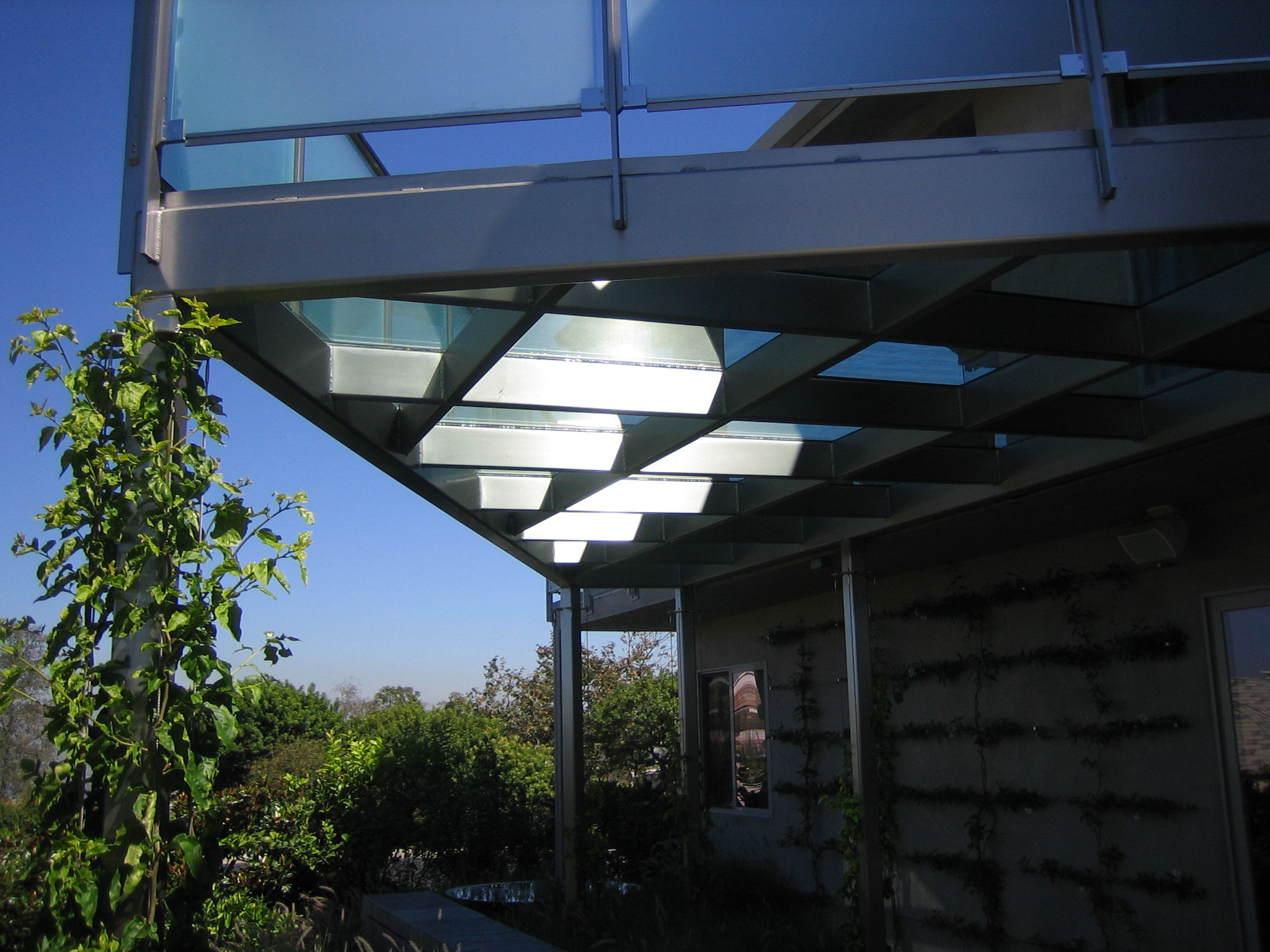 Glass and steel balcony