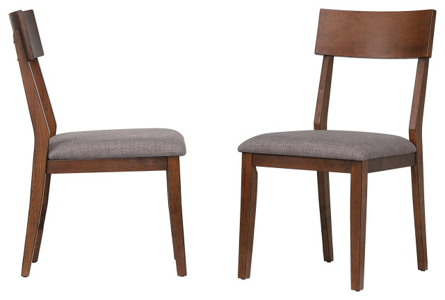 Mid Century Dining Chair | Padded Performance Fabric Seat | Set Of 2