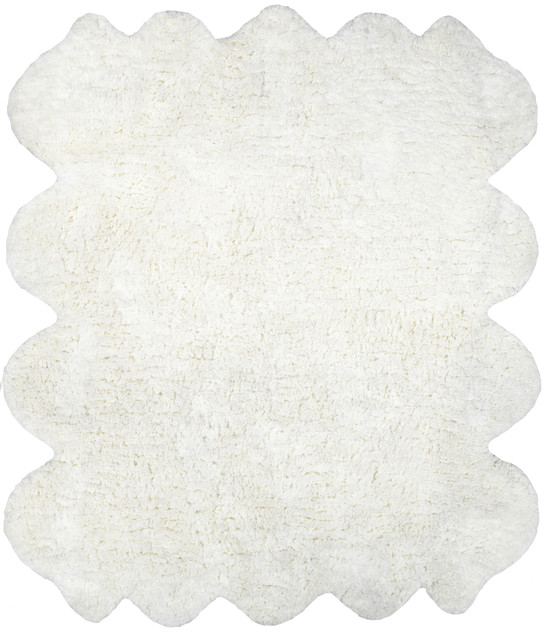 nuLOOM Hand-tufted Faux Sheepskin Quarto Pelt White shag Rug, 6'x7'