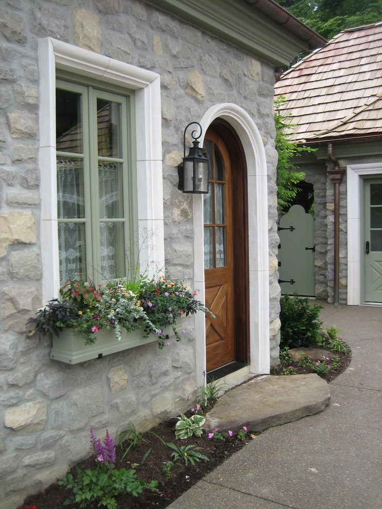 Inspiration for a traditional front door in Other with a single front door.