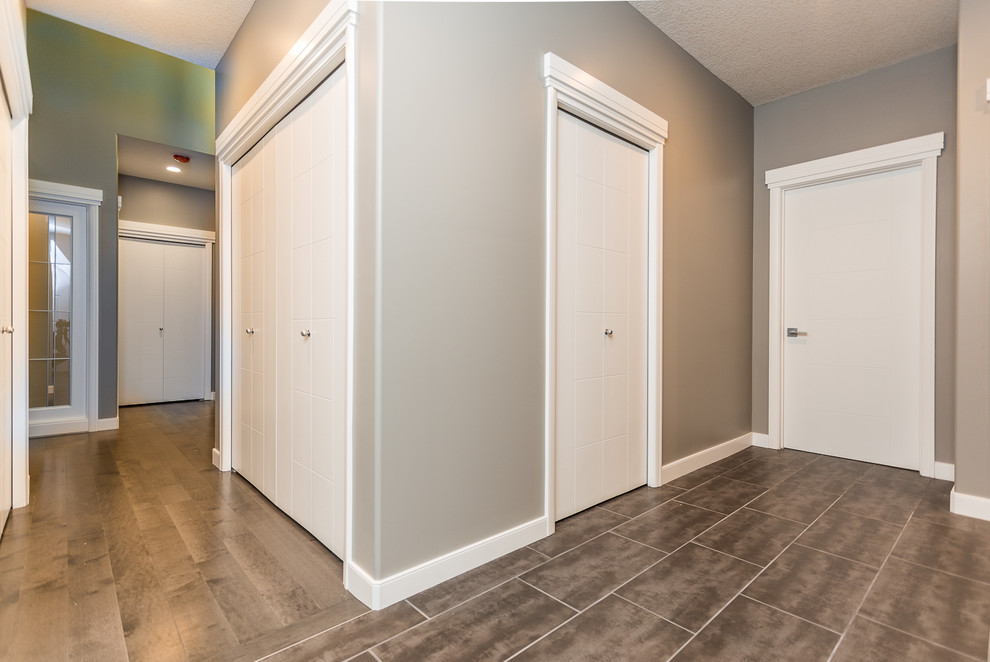 Inspiration for a transitional home design remodel in Edmonton