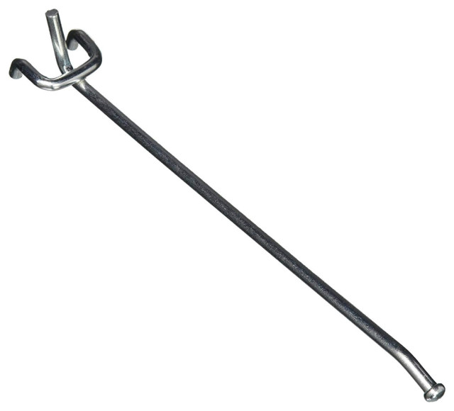 Crawford 14480-100 Heavy Duty Double Prong Straight Peg Hook, 8", 1-Qty