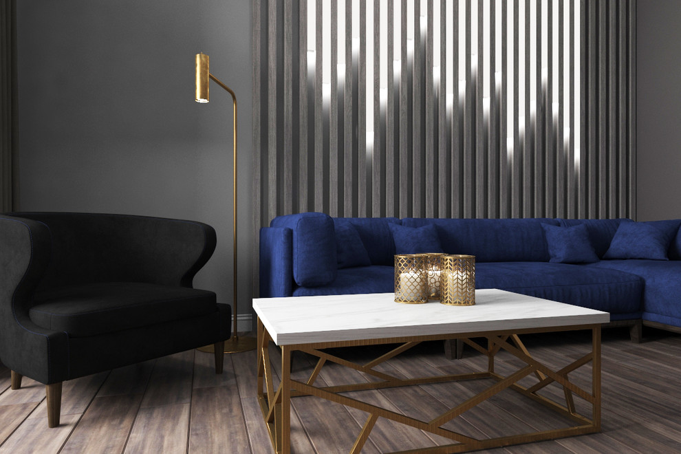 Дизайн интерьера трехкомнатной квартиры 115 м2 (Санкт-Петербург) кухня-гостиная