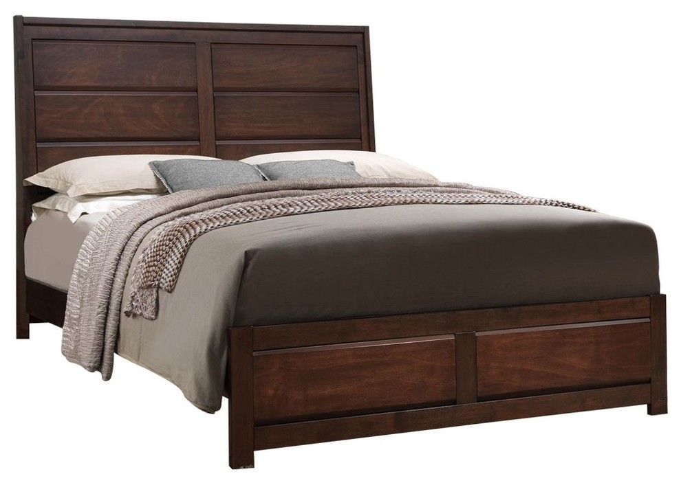 Vail Panel Bed, Queen, Walnut Wood