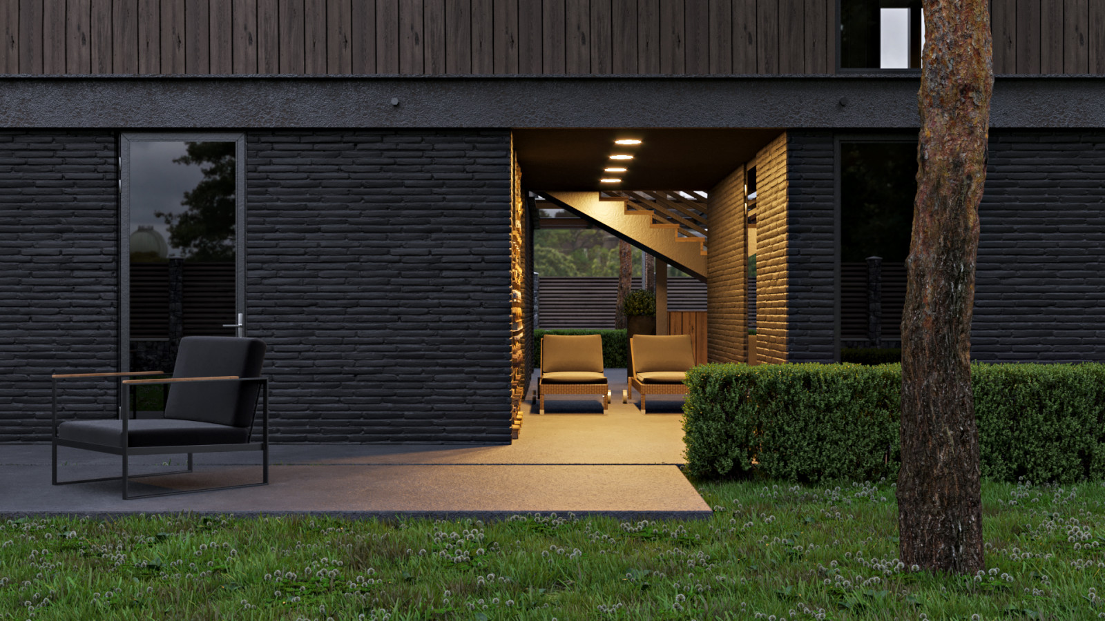 Дача с сауной и террасой