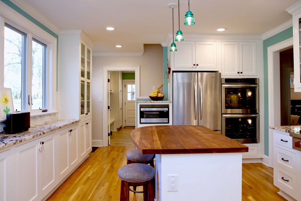 Example of a mid-sized transitional kitchen design in Raleigh
