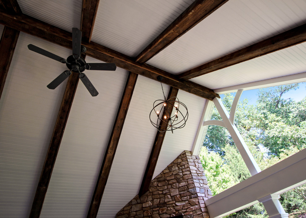 Inspiration for a transitional backyard home design remodel