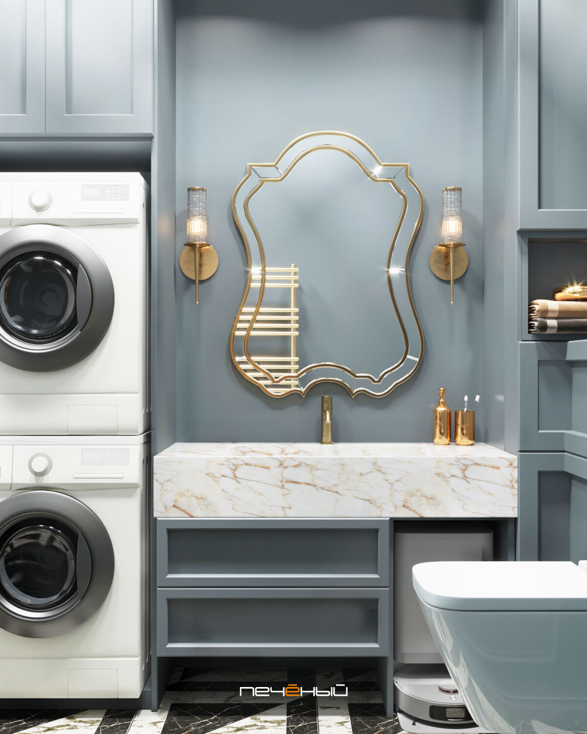 2025 Дизайн 3-комнатной квартиры 90 м² в классическом стиле, Москва, ЖК Остров