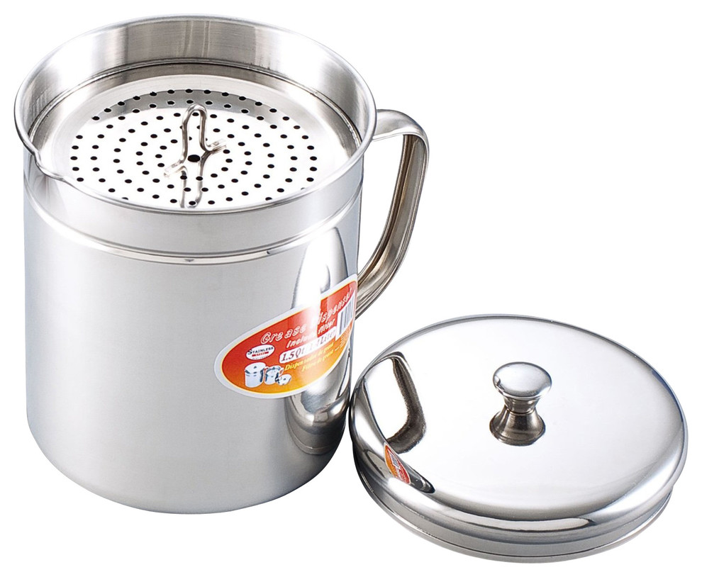 Stainless Steel Oil Storage Pot Contemporary Kitchen Canisters And