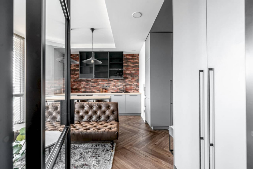 Интерьер с элементами стиля лофт. Квартира