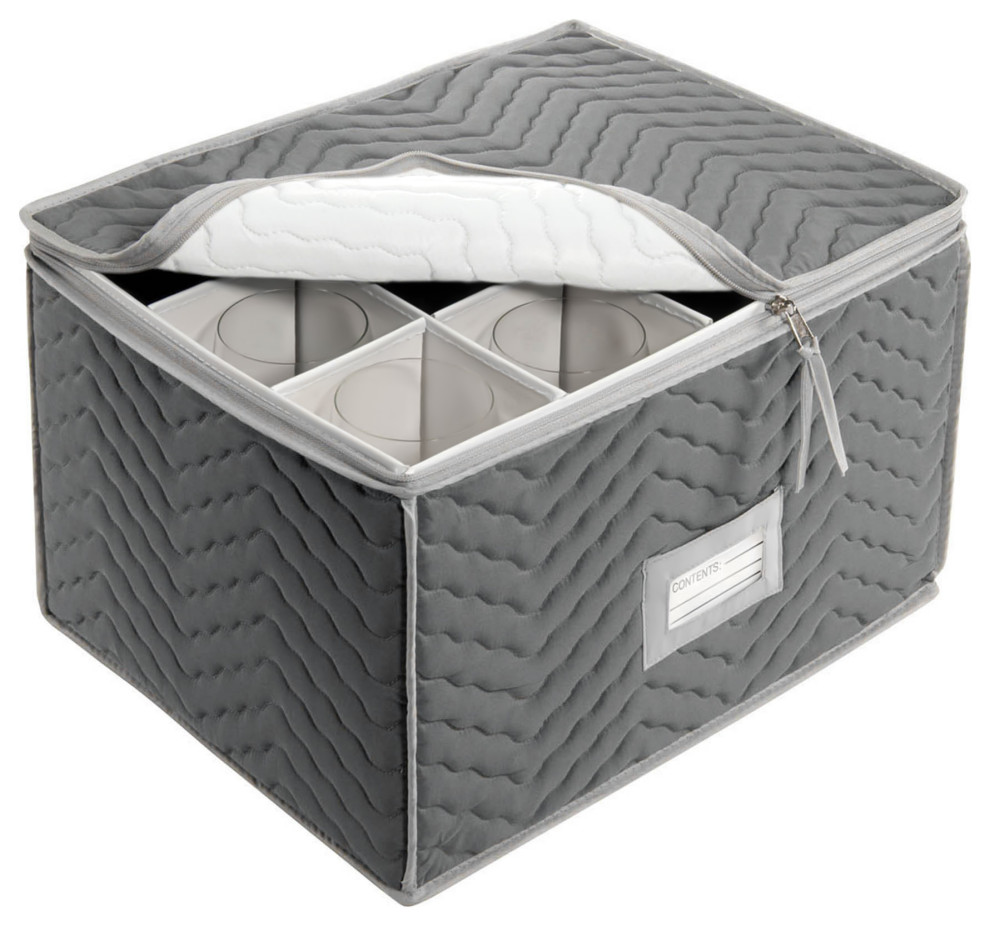 Microfiber Stemware Storage Case Dinnerware And Stemware Storage by