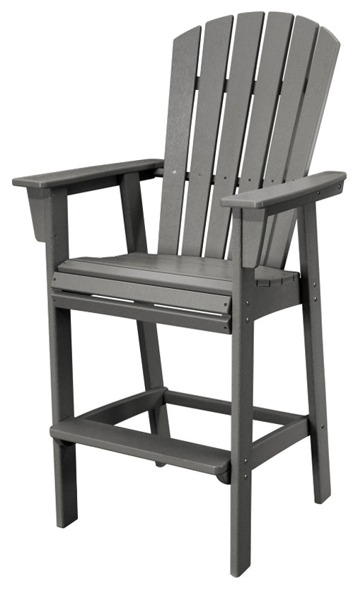 POLYWOOD Nautical Adirondack Bar Chair Transitional Outdoor Bar