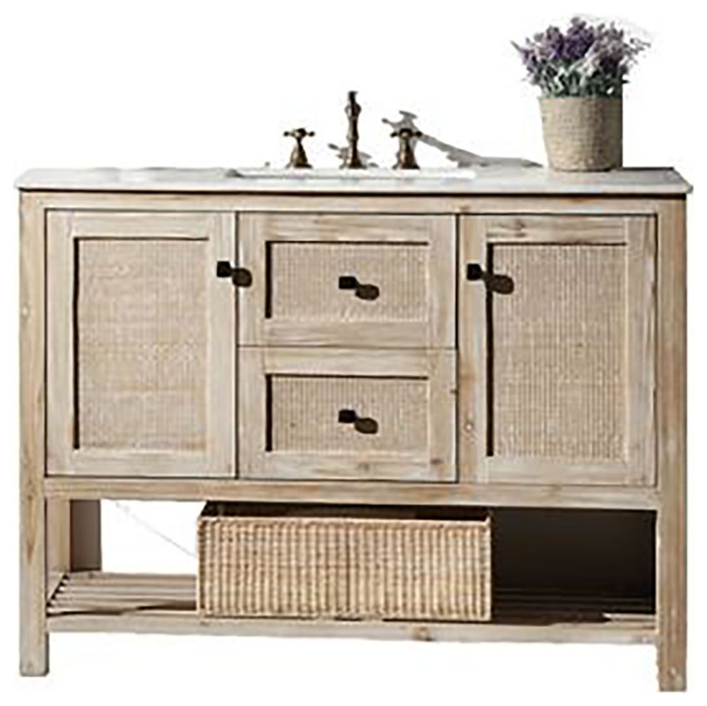 Legion Furniture Home Decorative 48" Solid Wood Sink Vanity With Marble
