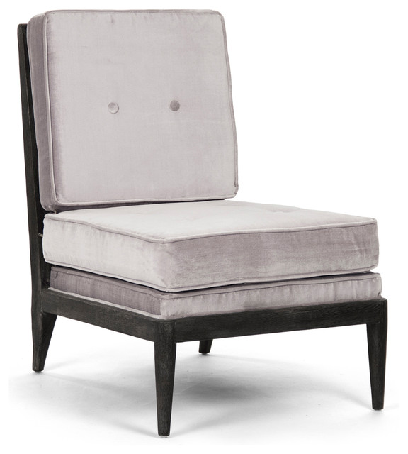 Cherise Hollywood Regency Silver Gray Velvet Accent Chair Cherise Hollywood Regency Silver Gray Velvet Accent Chair