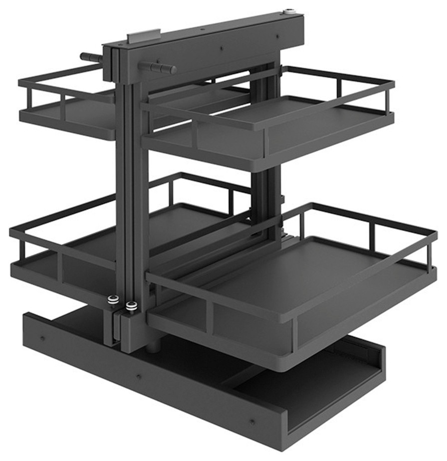 Blind Corner Organizer Black Modern Pantry And