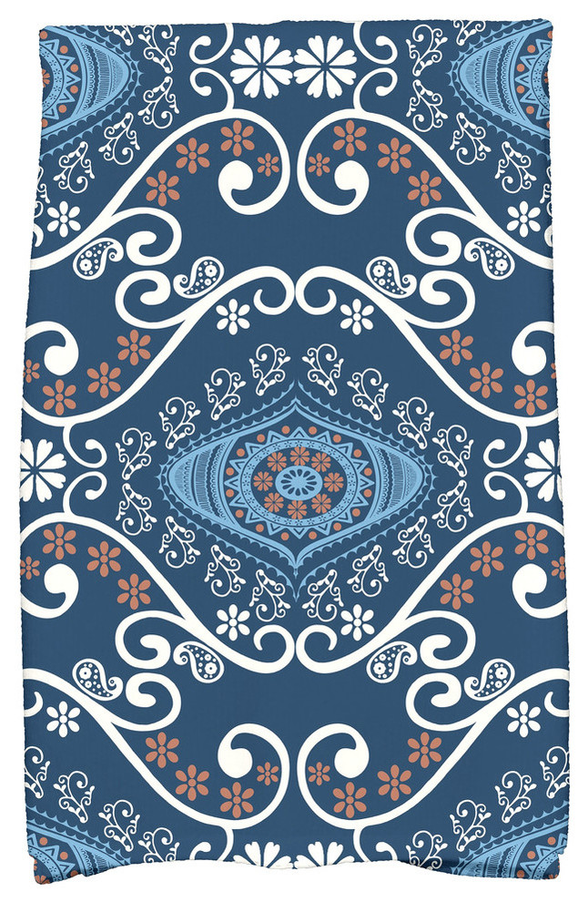 Illuminate Geometric Print Kitchen Towel, Navy Blue
