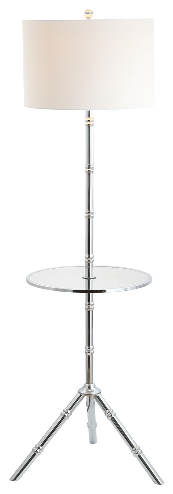 Hall 62" Metal End Table Floor Lamp, Chrome