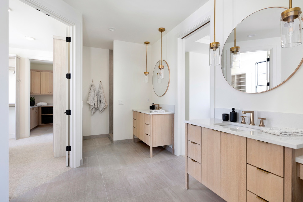This is an example of a scandinavian master bathroom in Minneapolis.