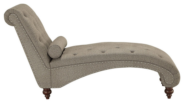 Bolingbrook Chaise With Bolster Pillow, Brown