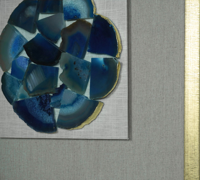 Shattered Agate Shadow Box Wall Décor (Blue) Contemporary Wall