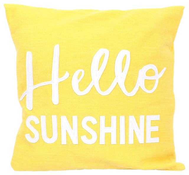 Hello Sunshine Pillow Contemporary Outdoor Cushions And