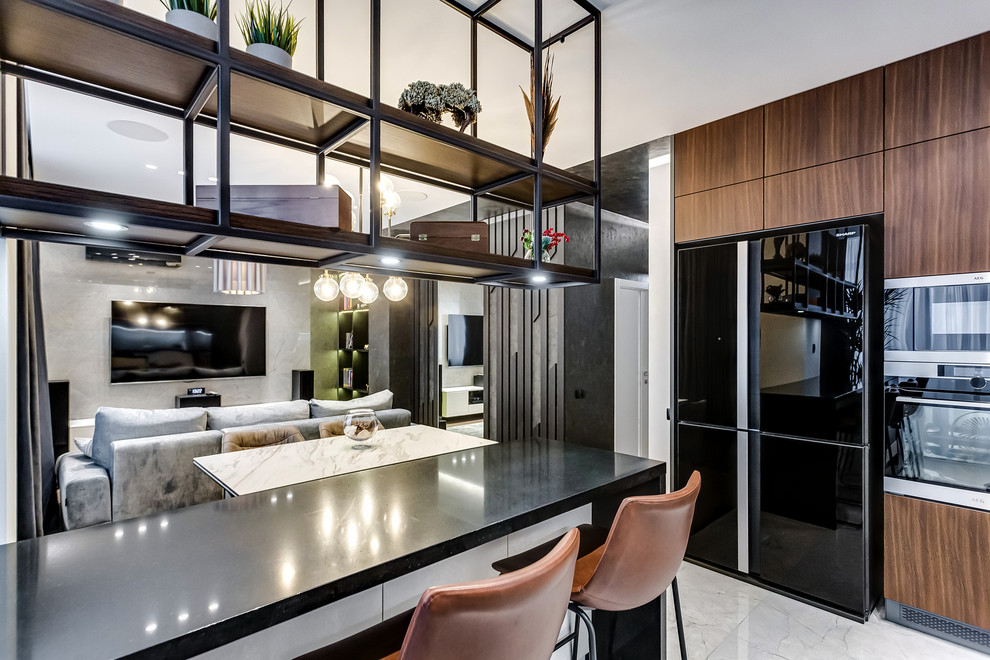 Фото реализации проекта "Квартира в доме с часами"