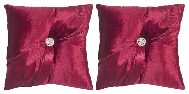 Decorative Posh Pillows in Holiday Red - Set Of 2