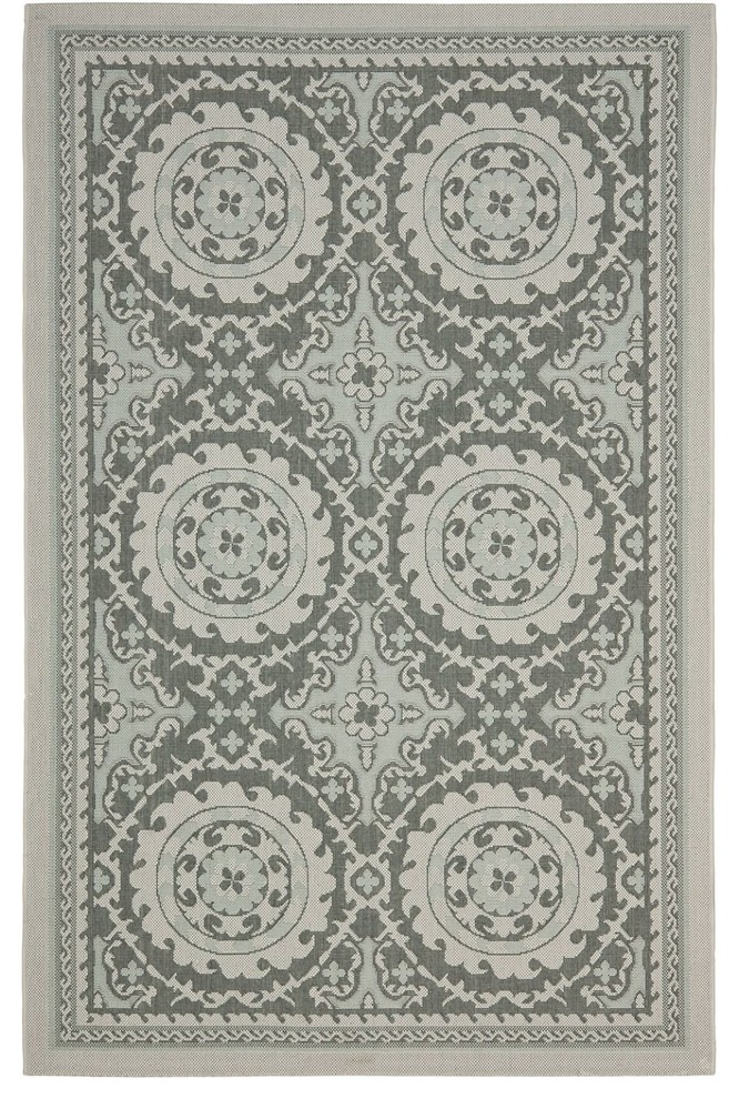 Courtyard Area Rug, Rectangle, Light Gray-Anthracite, 5'3"x7'7"