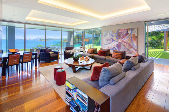 Rose Bay Home, Sydney moderne-dagligstue