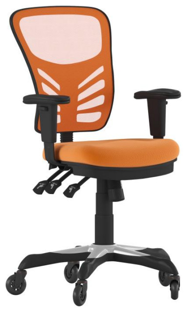 Nicholas Mid-Back Multifunction Ergonomic Office Chair-Orange - Contemporary - Office Chairs ...
