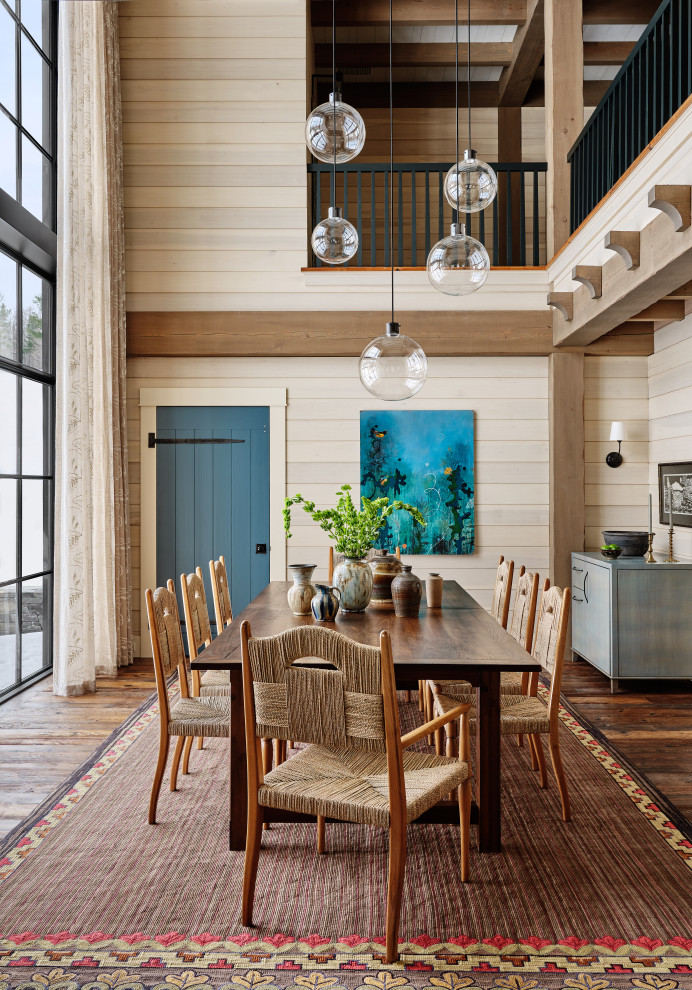 Example of a cottage dining room design