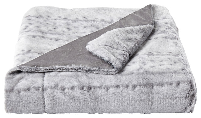 Real Rabbit Fur Gray Tan White Stripe Blanket Real Fur Carpet Rug Throw Leather 